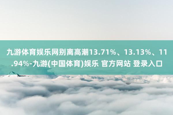 九游体育娱乐网别离高潮13.71%、13.13%、11.94%-九游(中国体育)娱乐 官方网站 登录入口