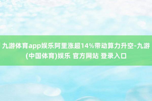 九游体育app娱乐阿里涨超14%带动算力升空-九游(中国体育)娱乐 官方网站 登录入口