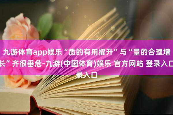 九游体育app娱乐“质的有用擢升”与“量的合理增长”齐很垂危-九游(中国体育)娱乐 官方网站 登录入口